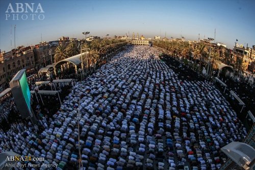 Kərbəlada əzəmətli Qurban bayramı namazı (Foto)