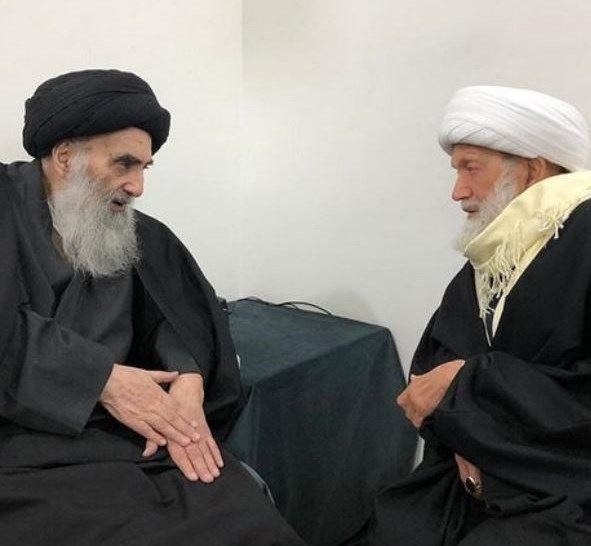 Şeyx İsa Qasimi Nəcəfdə Ayətullah Seyyid Sistani ilə görüşdü 