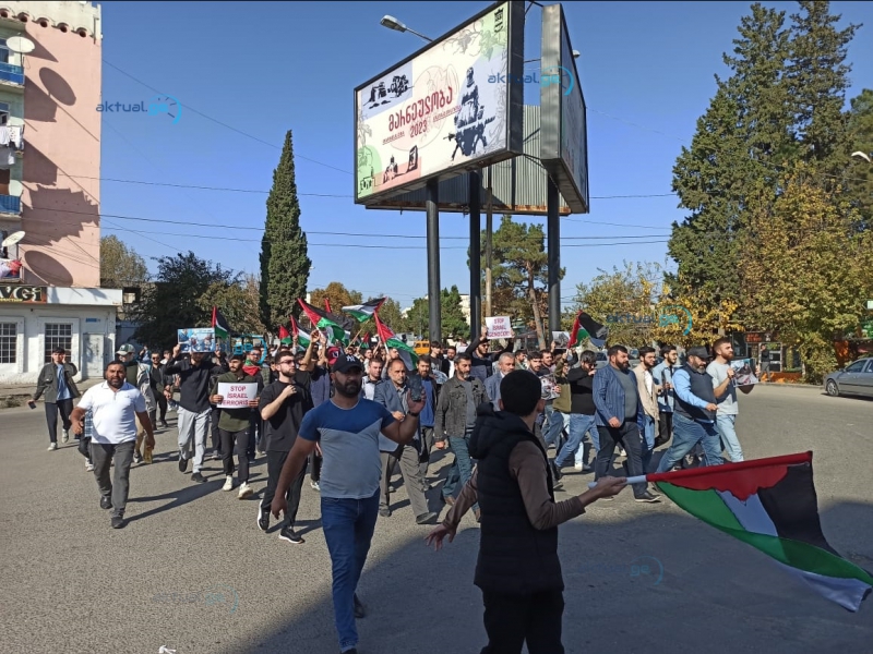 Marneulidə Fələstin müsəlmanlarına dəstək aksiyası keçirilib (Foto)